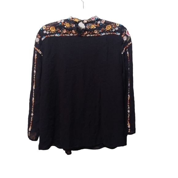 Zara Woman Ladies Long Sleeve Floral Embroidered Top- size S - Picture 3 of 4